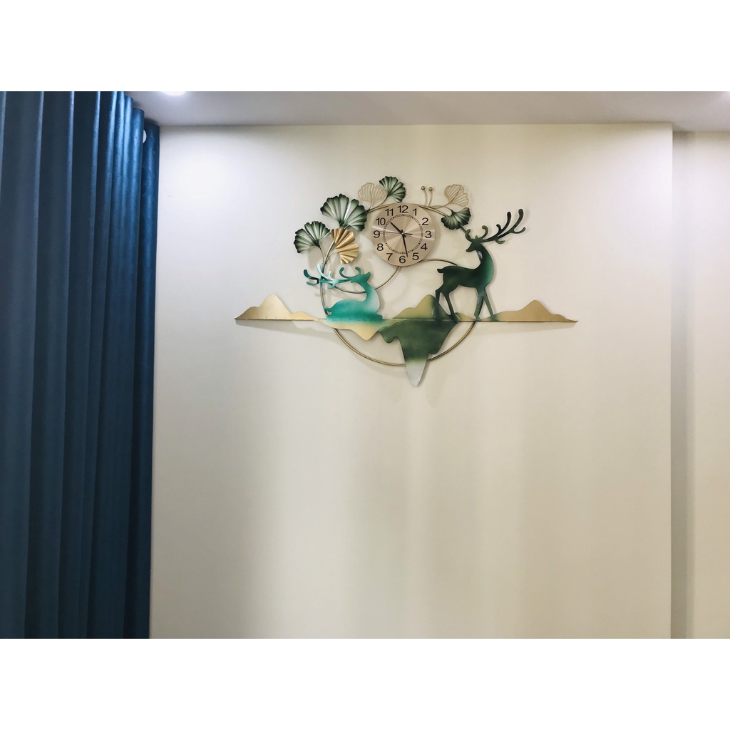 Đồng hồ treo tường nghệ thuật SENCOM thiết kế phong cách Bắc Âu decor trang trí nhà cửa mã 2154