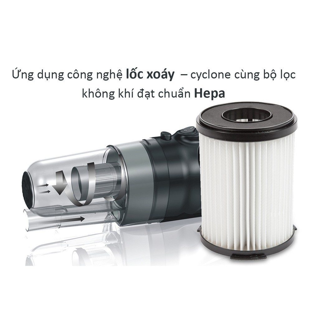 Máy hút bụi cắm dây trực tiếp ổ điện xe hơi siêu nhỏ gọn Shimono SVC1016_C 100W - Hàng chính hãng