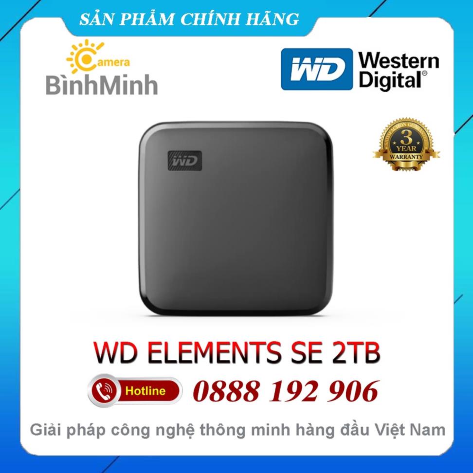 Ổ Cứng SSD Di Động 2TB WD Elements SE USB 3.0 WDBAYN0020BBK - BH 3 Năm