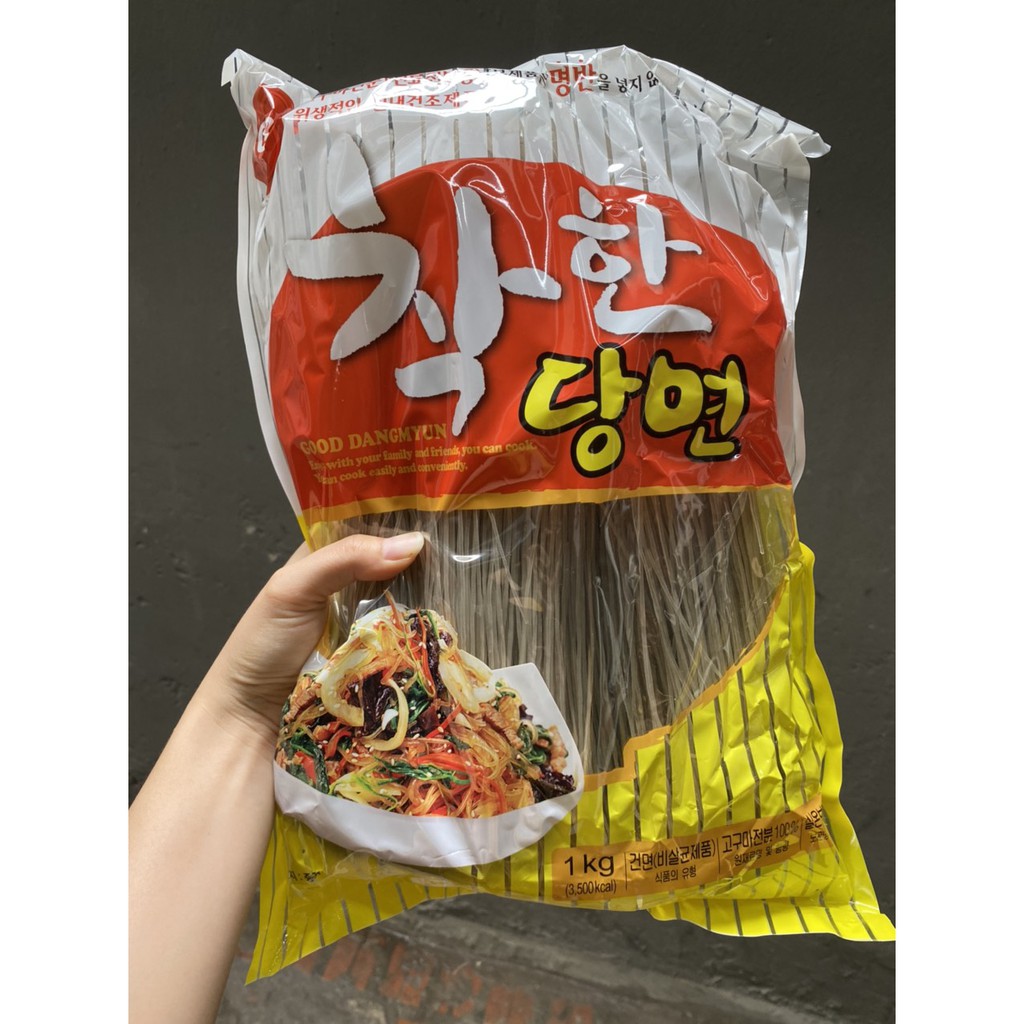 Miến khoai lang Hàn Quốc cao cấp Gogi và Nongwoo gói 1kg làm miến trộn, miến xào thích hợp với cả người ăn chay