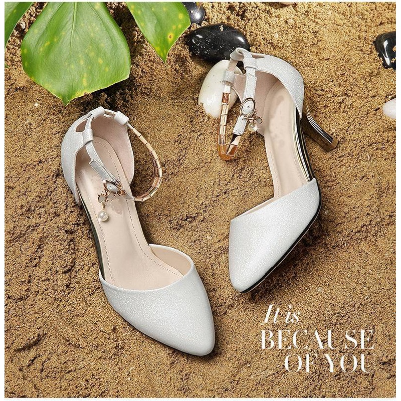 Giày Sandal Cao Gót Phong Cách Hàn Quốc Thời Trang Mùa Hè 2018 Mới Dành Cho Nữ