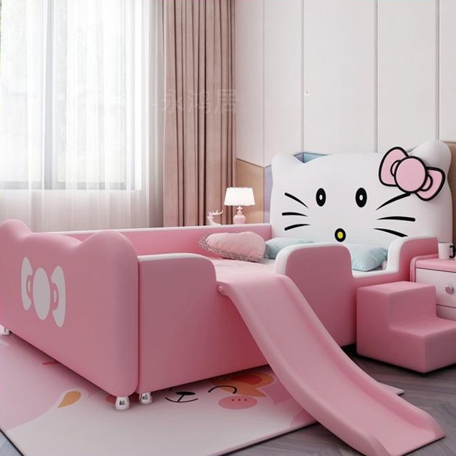 Giường Ngủ Trẻ Em Nhập Khẩu Nguyên Bộ, Giường Hello Kitty Cho Bé Đáng Yêu