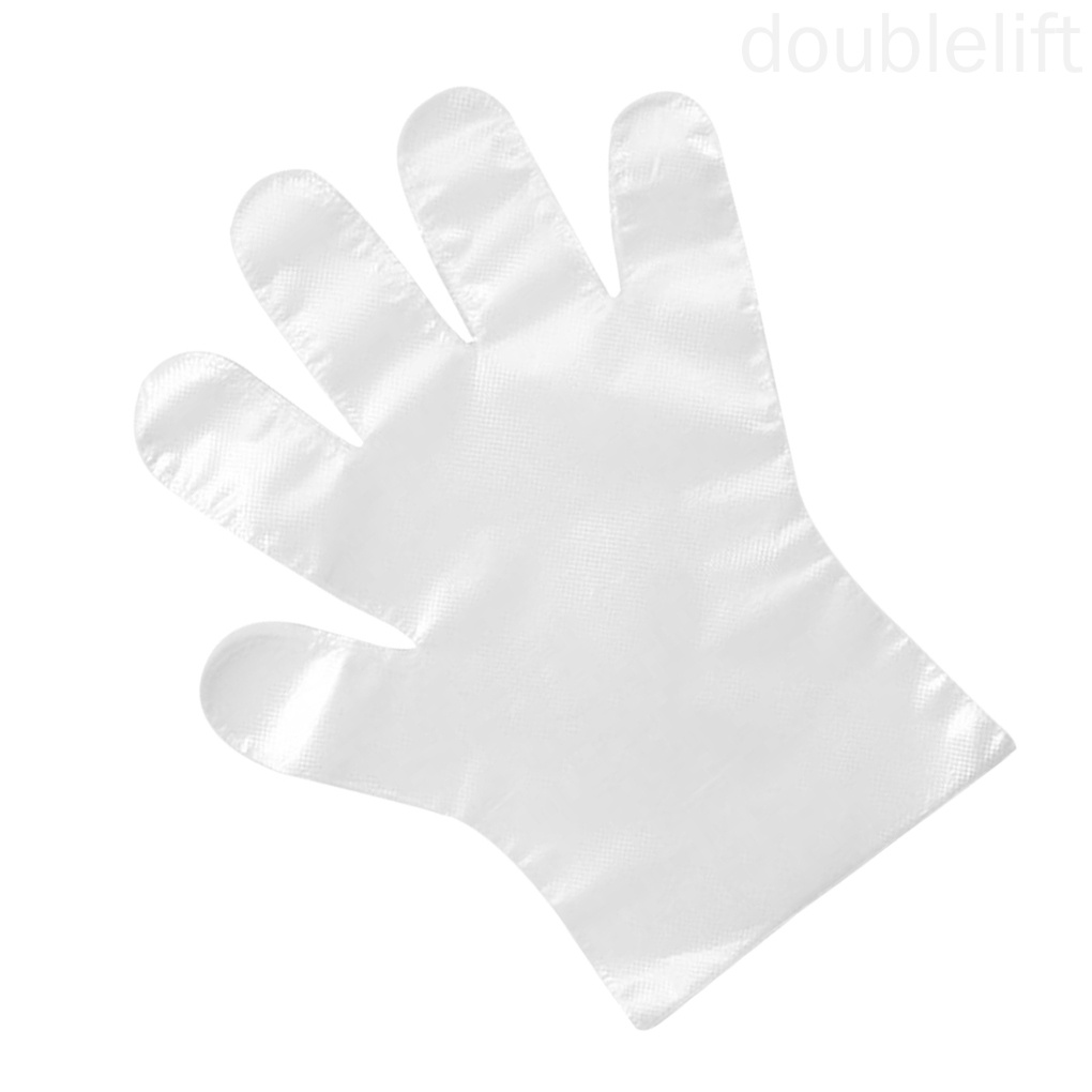 Set 100 Găng Tay Vệ Sinh Bằng Pe Trong Suốt Chống Trượt Dùng Một Lần Tiện Dụng Cho Nhà Hàng / Trường Học