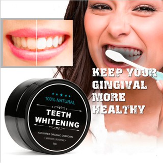 Bột than tre hoạt tính làm trắng răng Teeth Whitening hộp 30g + Vỏ hộp