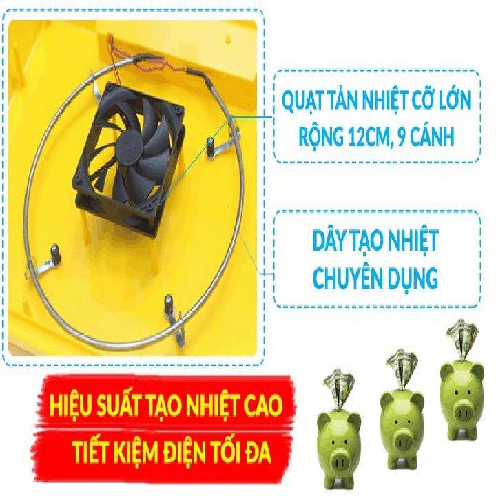 Máy Ấp Trứng Mini Ánh Dương A100 - Phiên Bản Vỏ Nhựa ABS - 1 Khay Nhựa