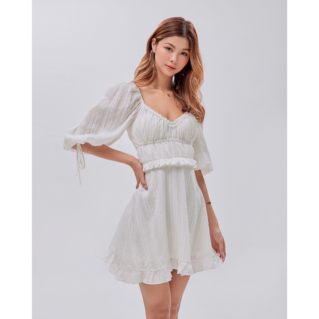 [Mã WABRWA15 giảm 15% đơn 300K] Đầm xòe SheByShj trắng - Eira Dress