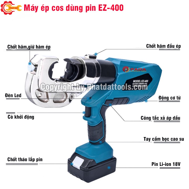 Máy Ép Cos Thủy Lực Dùng Pin EZ-400 [Bảo hành 6 tháng]