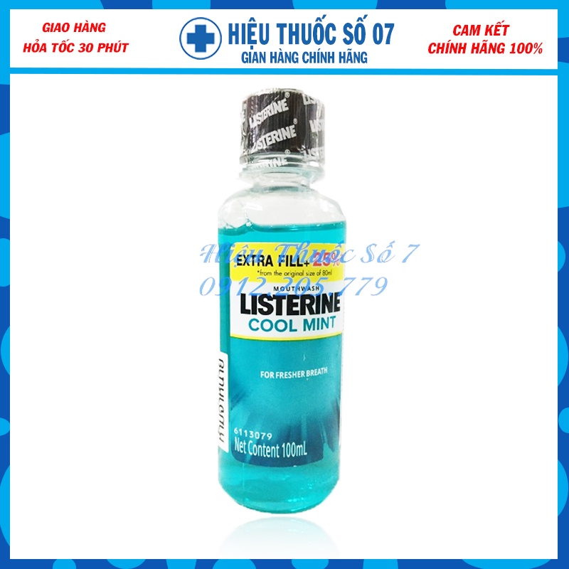 Nước súc miệng Listerine Cool Mint Thái Lan hương bạc hà the mát 100ml, 250ml, 750ml