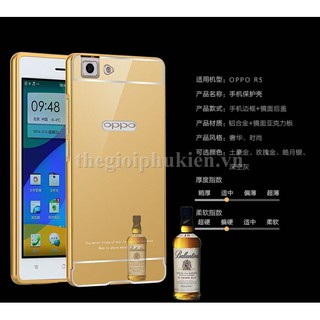 Ốp lưng tráng gương viền kim loại OPPO R5 bo tròn