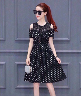 ĐẦM XÒE CHẤM BI ĐÔ REN RS190528