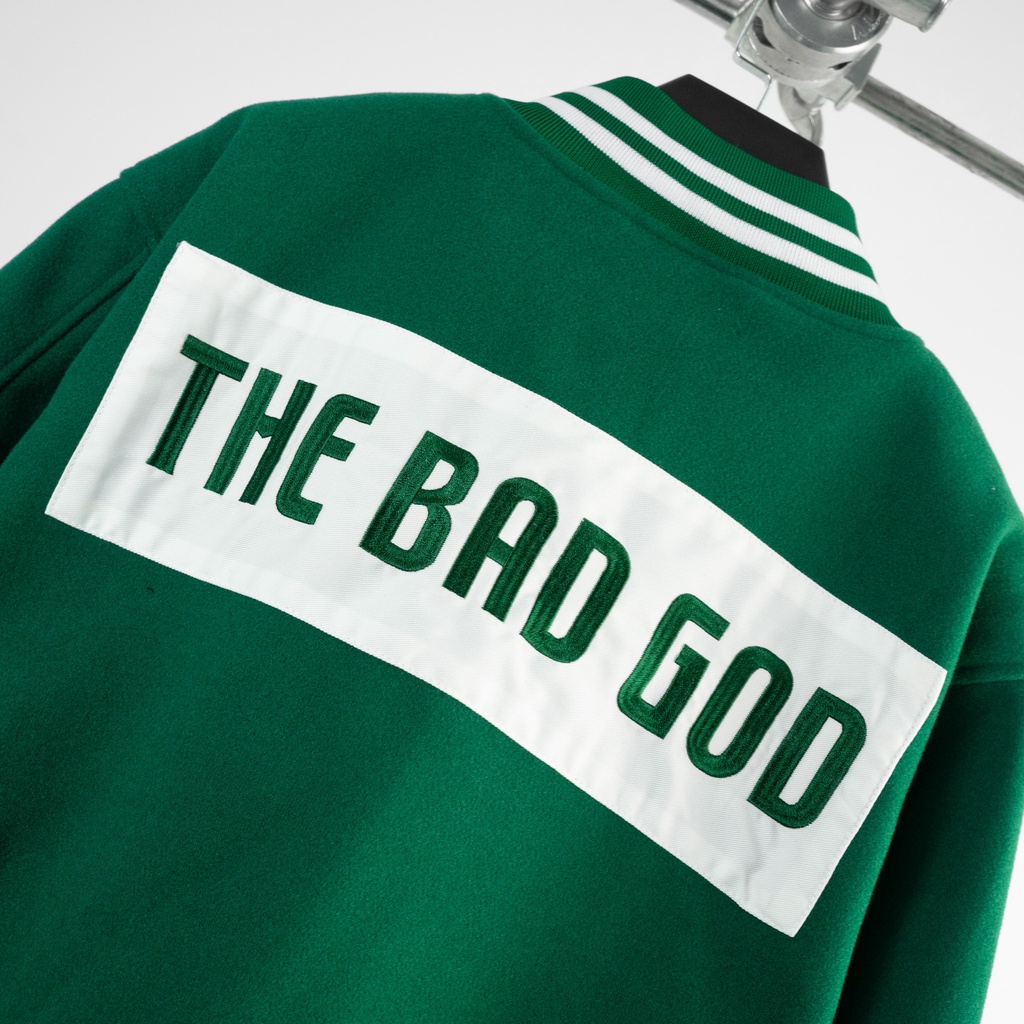 Áo khoác bomber varsity jacket The Bad God Signature - Xanh lá