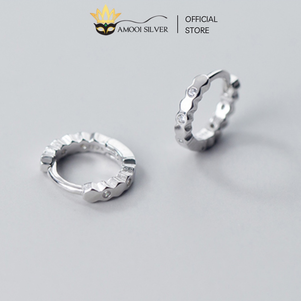 Bông Tai Bạc S925 Khoen Tròn Mẫu Basic Đường Kính 7mm - Amooi Silver AB115