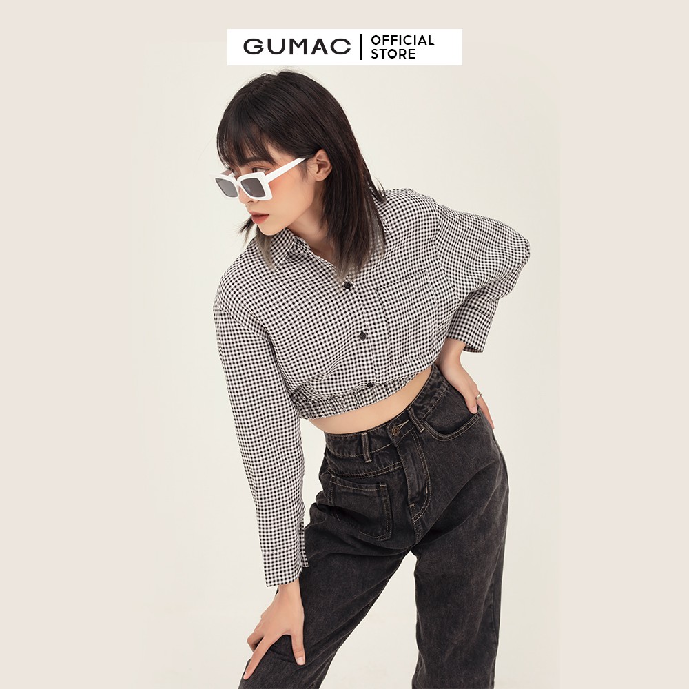 [Mã WABRGU100 giảm 15% đơn 249K tối đa 100k] Áo croptop sơ mi nữ màu caro GUMAC phong cách cá tính, năng động AB368 | BigBuy360 - bigbuy360.vn