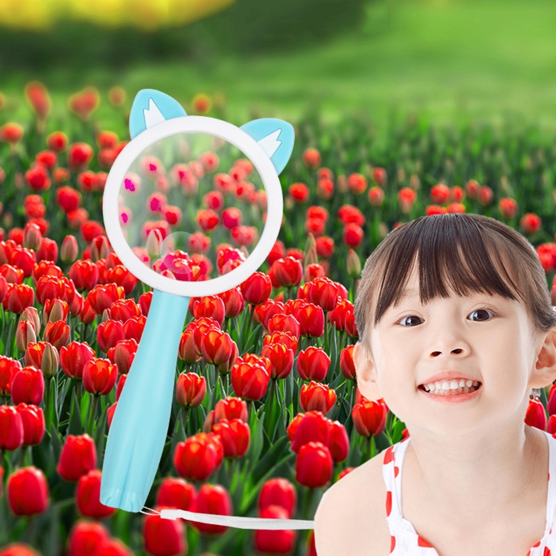 Kính Lúp Cầm Tay Chống Rơi Hình Thú Hoạt Hình Cho Trẻ Em