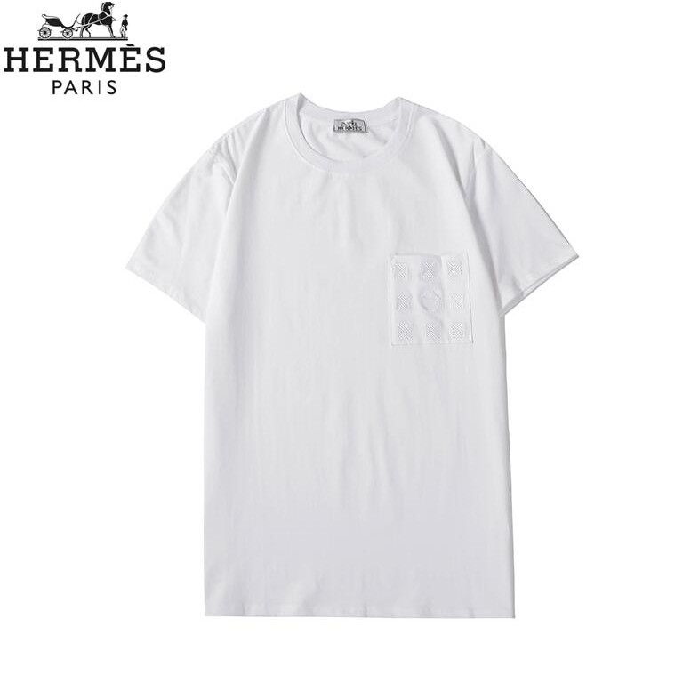 Áo Thun Cotton Tay Ngắn In Chữ Hermes Thời Trang Cho Nam Và Nữ