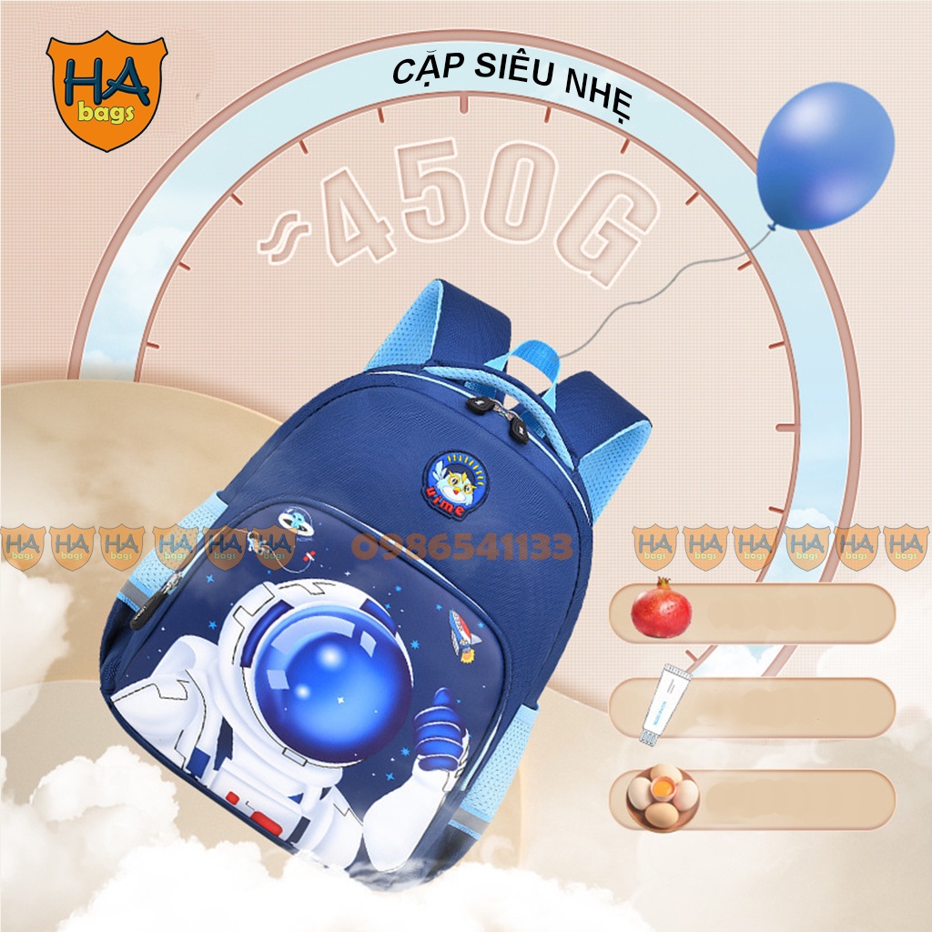 Balo siêu nhẹ cho học sinh lớp 1, 2, 3 HABAGS, kích thước 38x28x16cm HA1007