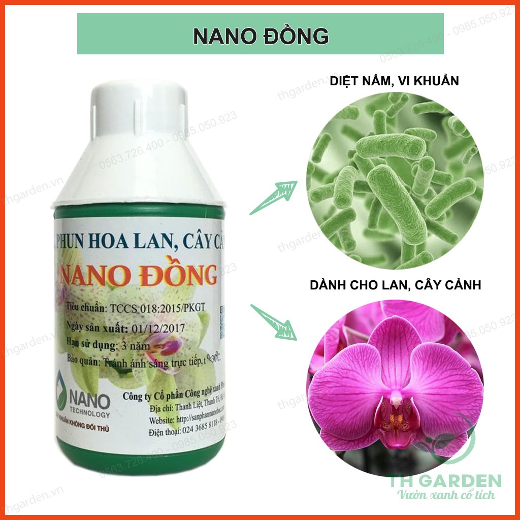 Dung Dịch Nano Đồng Phun Xịt Diệt Nấm Mốc, Vi Khuẩn Cho Hoa Lan, Cây Cảnh Chai 100ml