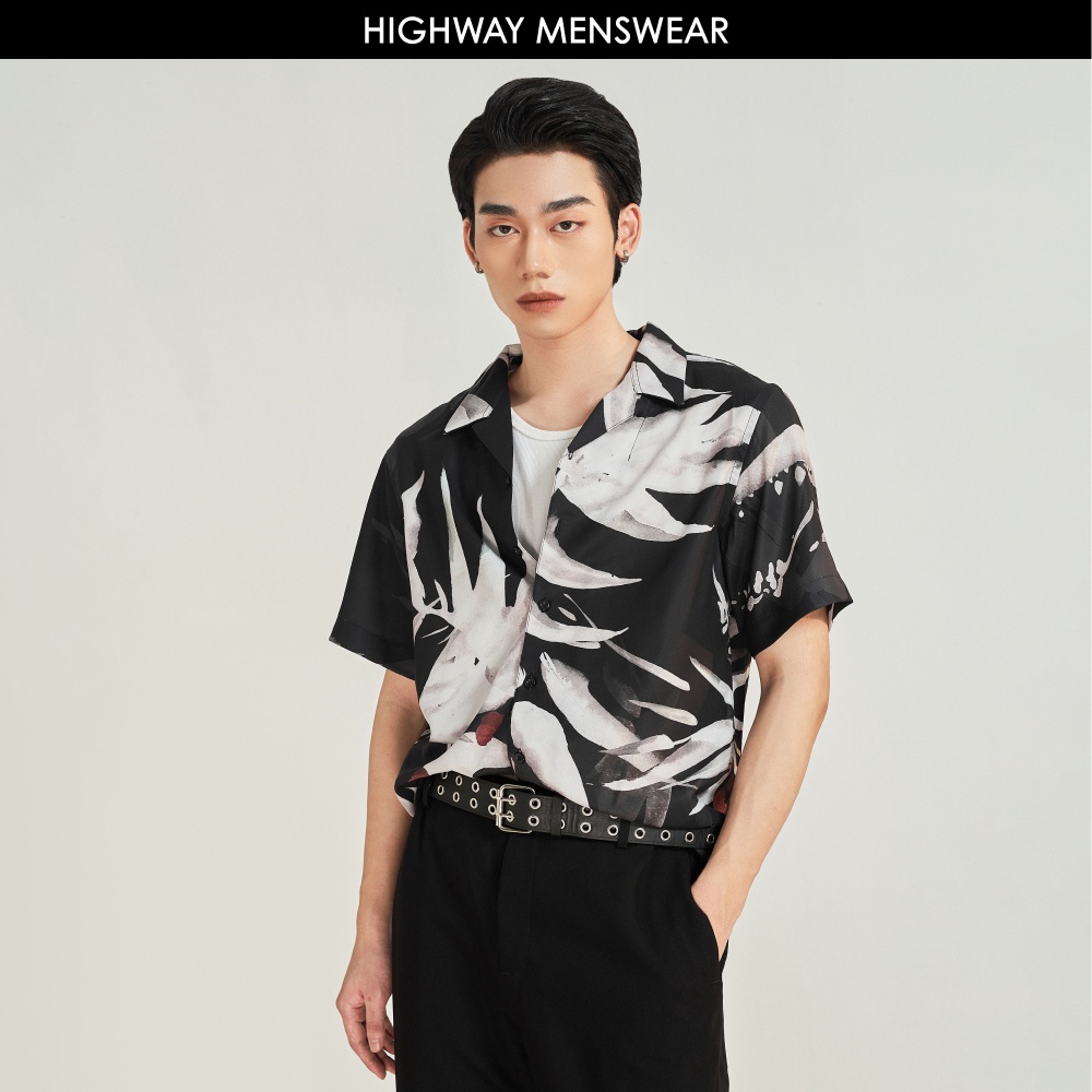 Áo sơ mi ngắn tay nam mềm mịn Highway (Menswear) Night Leaf