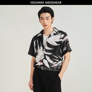 Áo sơ mi ngắn tay nam mềm mịn Highway (Menswear) Night Leaf