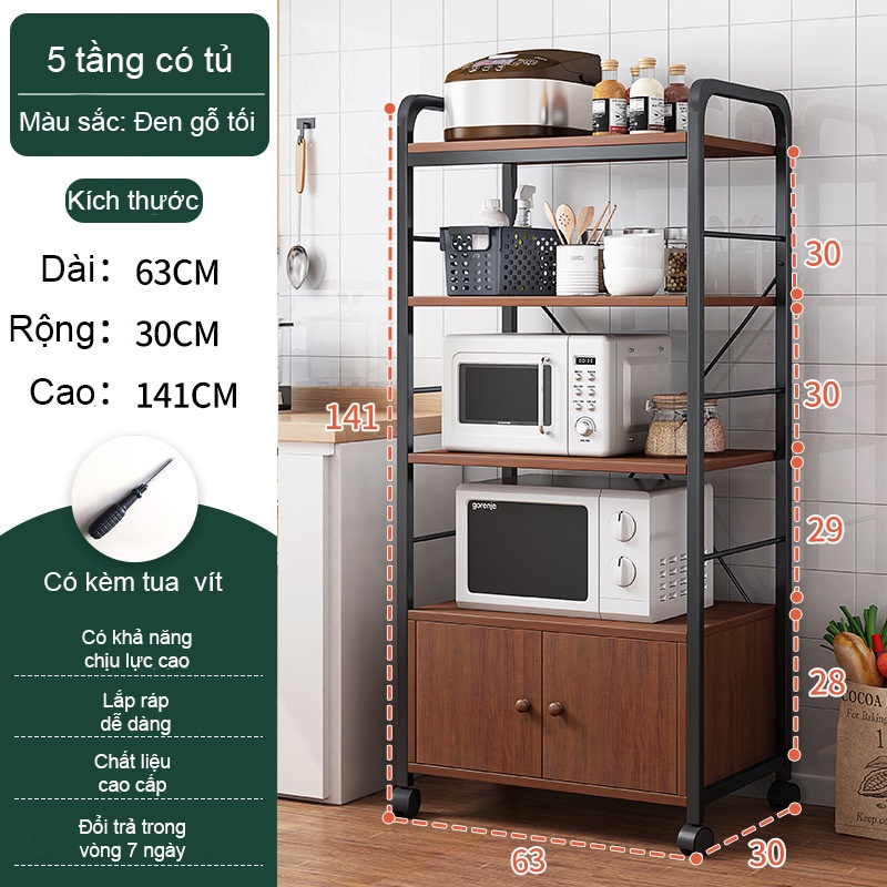 Kệ Bếp Đa Năng, Kệ Lò Vi Sóng Lò Nướng Xoong Nồi Khung Sắt Sơn Tĩnh Điện Chịu Lực Lớn Lắp Ghép Dễ Dàng Chắc Chắn