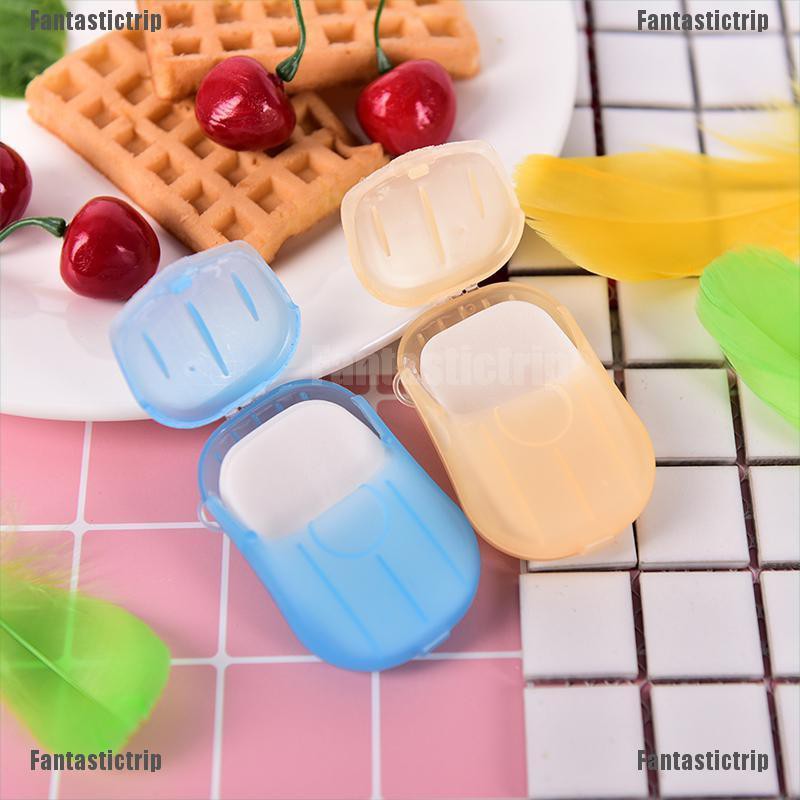 Fantastictrip Random Convenient Paper Soap Washing Cleaning Bath Paper Tube Soap Slice