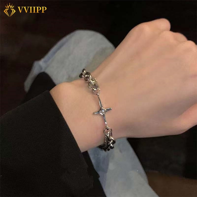 Vòng Tay Hai Lớp Hình Lục Giác Thời Trang Cho Nữ