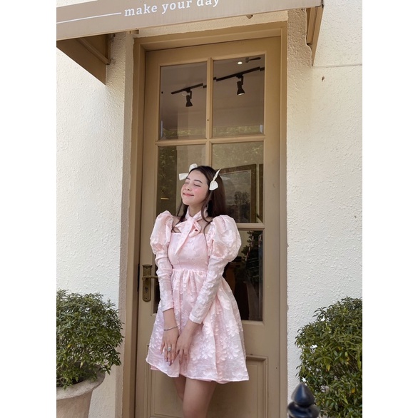 Đầm xoè tay phồng Jene