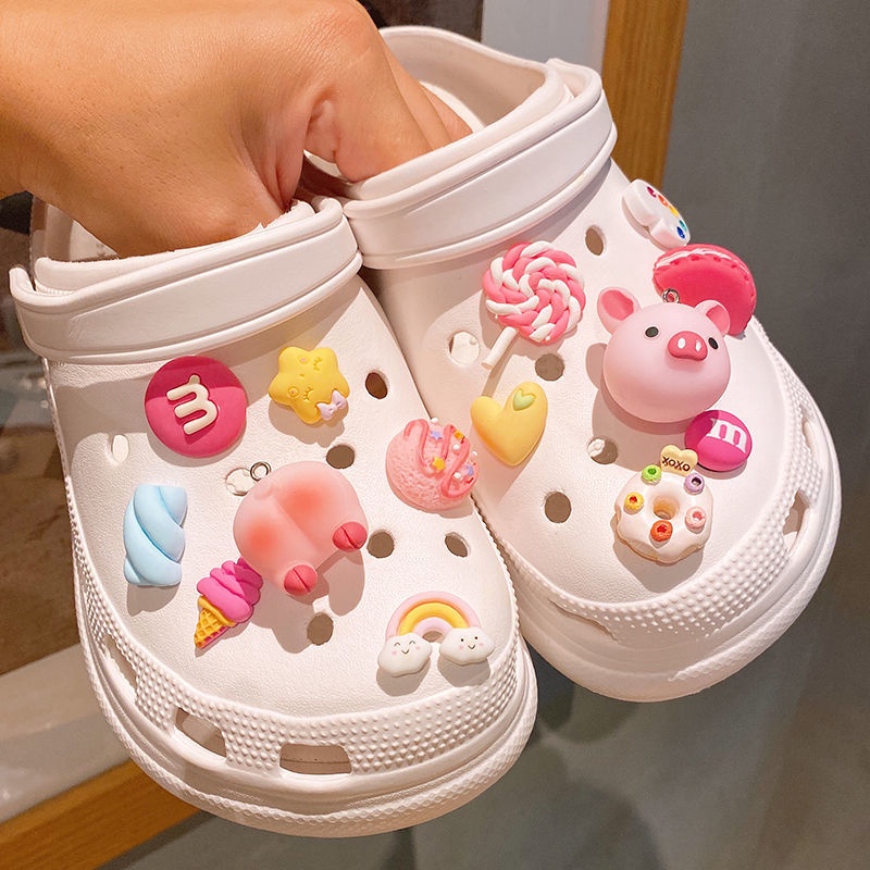 Phụ Kiện Khóa Trang Trí Giày Crocs Hình Chú Heo Hồng Dễ Thương Diy