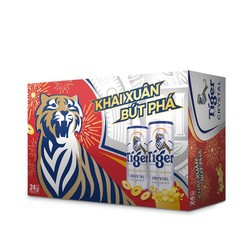 Mẫu mới _ Thùng 24 Lon Bia Tiger Bạc Crystal 330ml