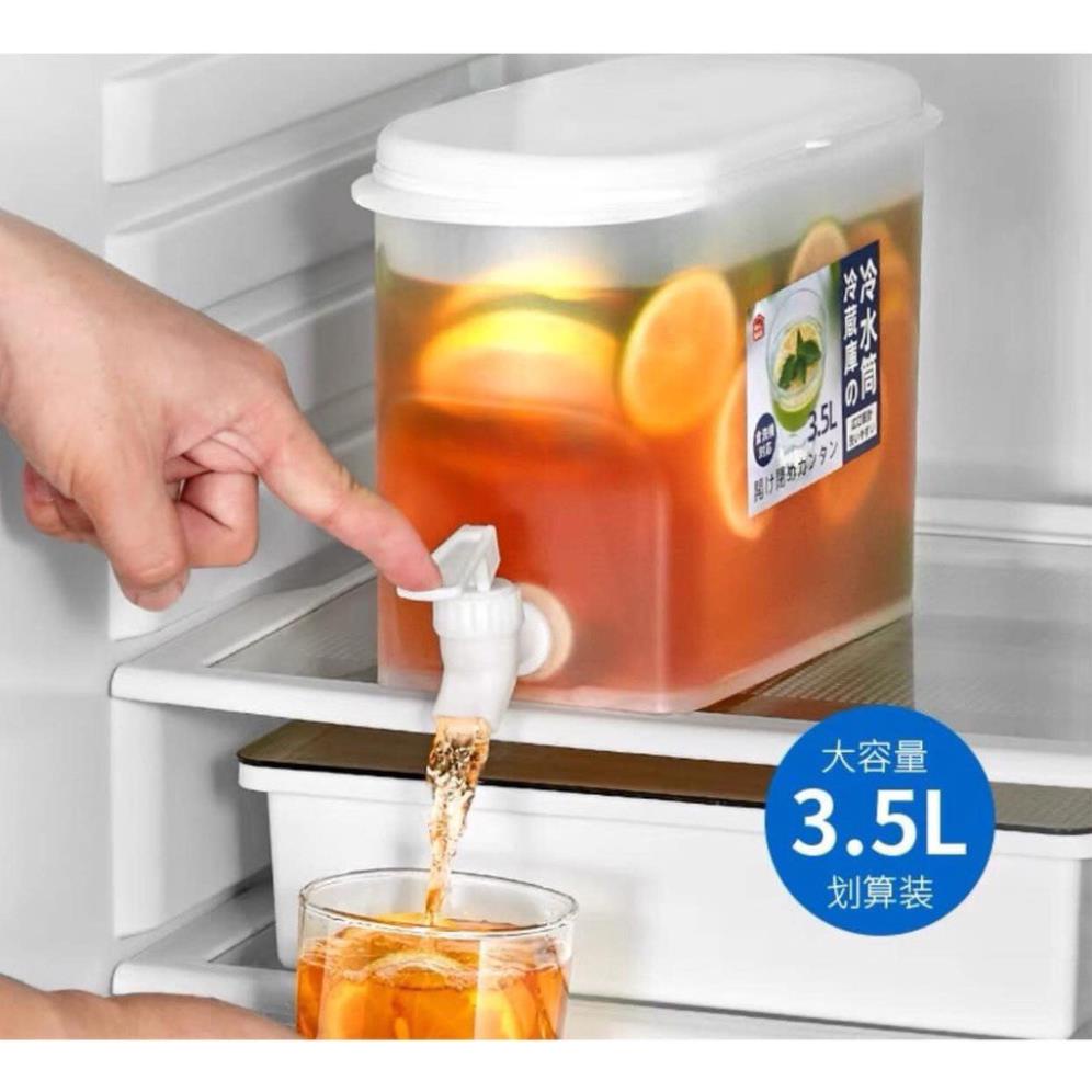 Bình đựng nước có vòi tiện lợi để tủ lạnh siêu to 3.5L chất liệu nhựa PP cao cấp chịu nhiệt tốt