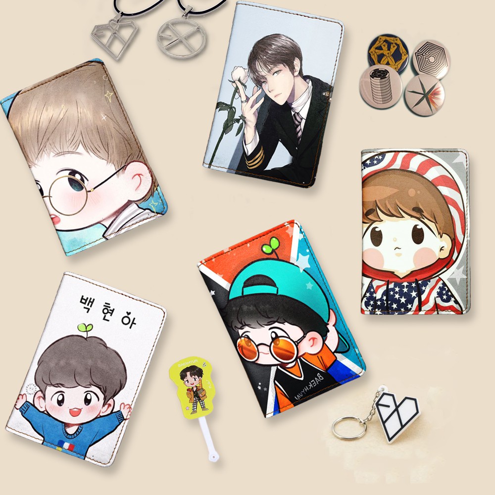 Ví bọc hộ chiếu (passport) hình chibi Baekhyun - EXO nhiều mẫu đẹp