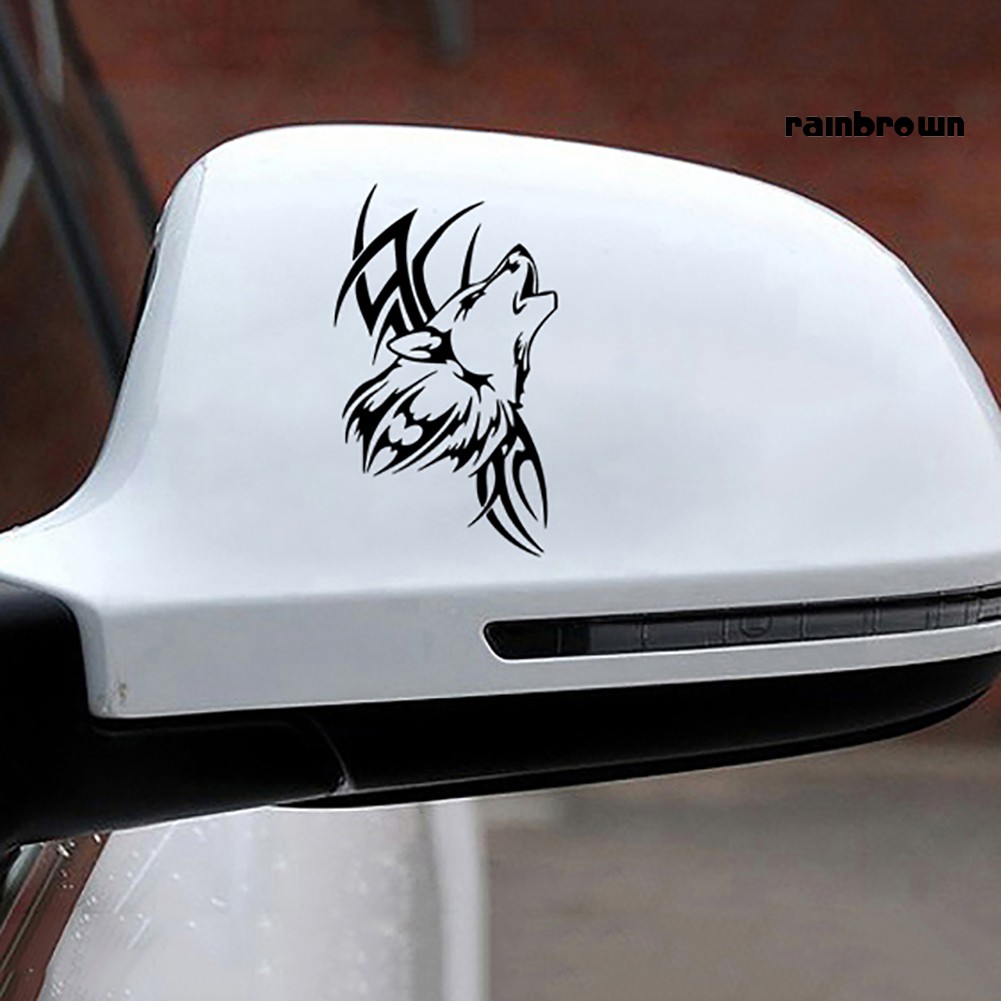 Đề can dán ô tô trang trí chống nước hình đầu sói cá tính độc đáo