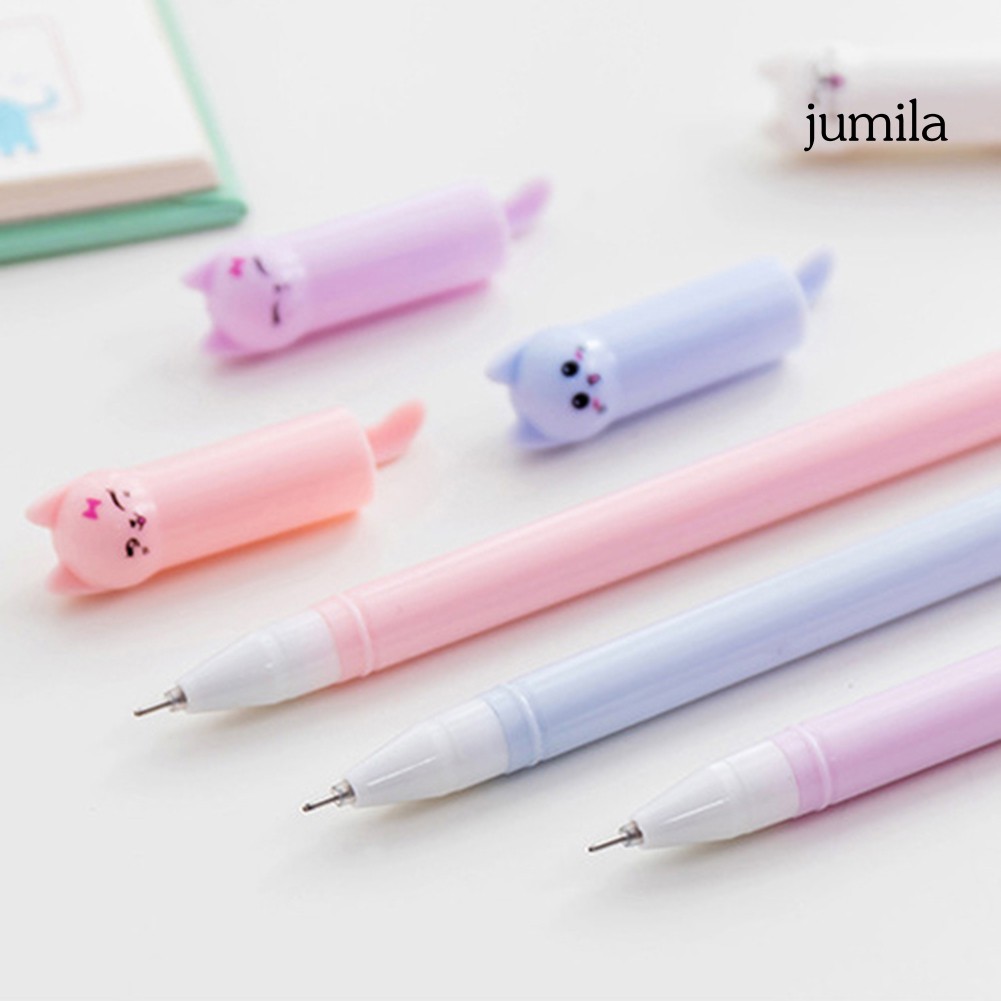 Set 6 bút mực gel họa tiết mèo xinh xắn với ngòi 0.5mm
