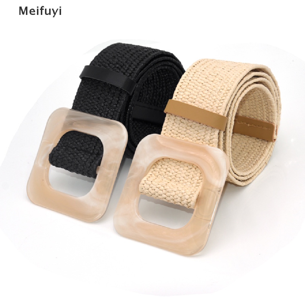 Thắt lưng bện dây khóa gỗ hình vuông phong cách Boho cổ điển VN439