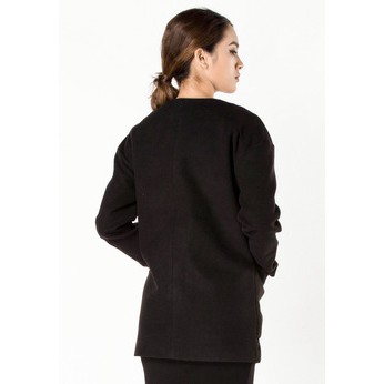 Áo khoác dạ Zenic 63575 cổ thiết kế màu đen | BigBuy360 - bigbuy360.vn