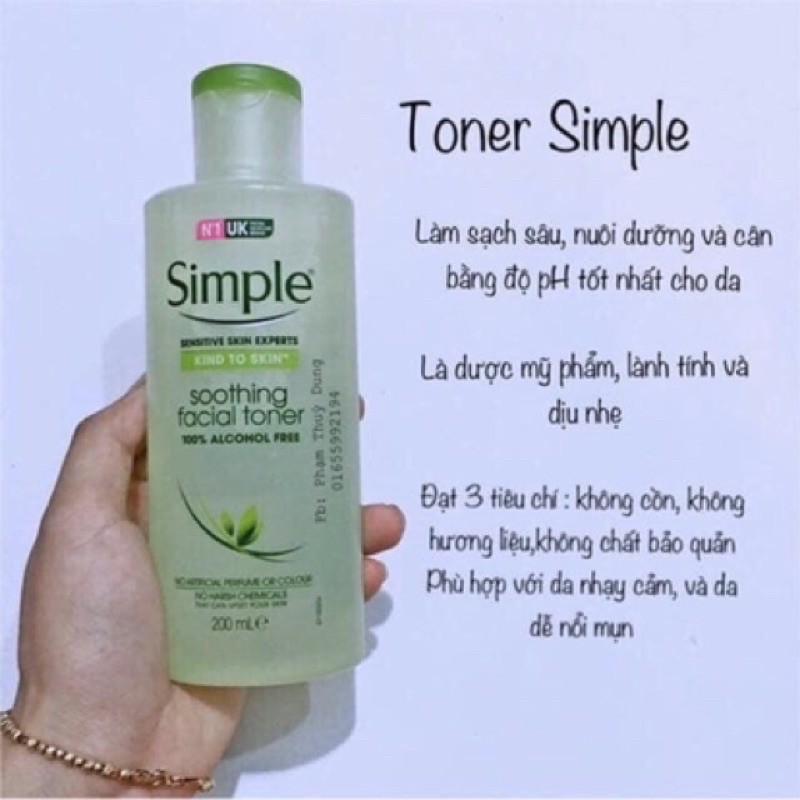 TONER SIMPLE SOOTHING FACIAL [ kèm team phụ]