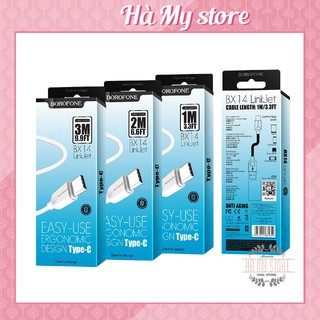 Cáp sạc type c dài 1m, 2m, 3m borofone bx14 - hàng chính hãng