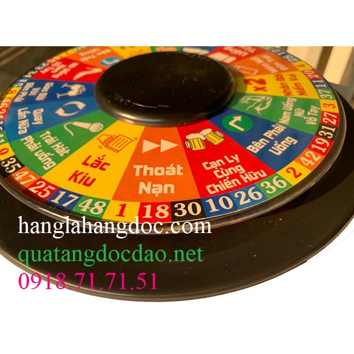 Bàn xoay ăn nhậu 16x2 hiệu lệnh uống bia  tùy chỉnh nội dung, trục bi  quay cực đã