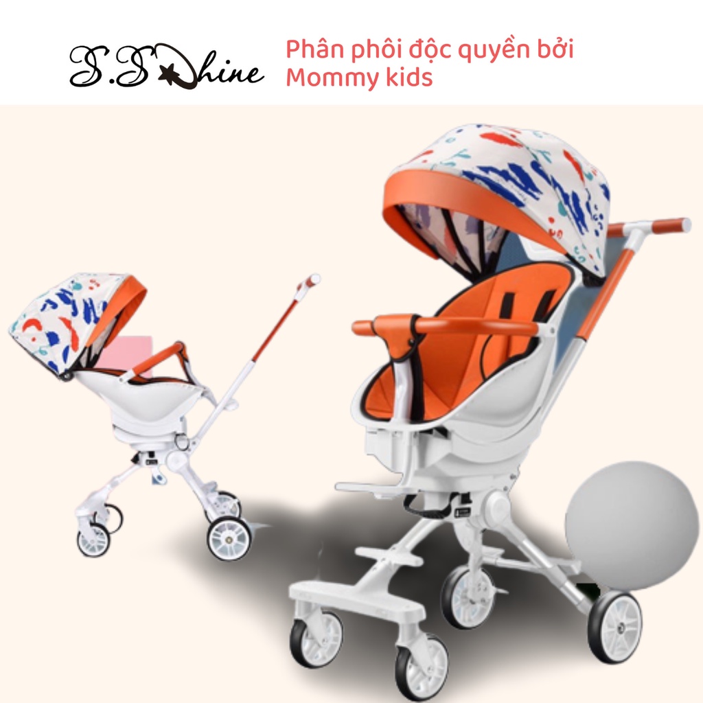 Xe đẩy gấp gọn cho em bé S.SHINE MX8 - Nhiều tư thế, chế độ giảm sốc, gấp gọn xoay 360 độ
