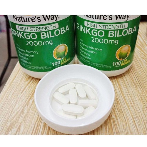 [Hàng chuẩn Úc] Viên uống bổ não Nature’s way high strength ginkgo biloba 2000mg 120 viên của Úc