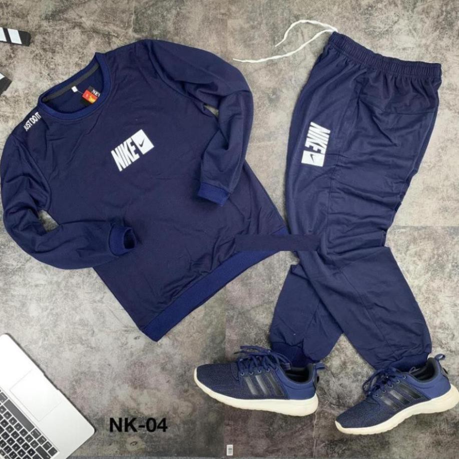Bộ Nỉ Nam Cổ Tròn Chất Nỉ Da Cá Dày Dặn Kiểu Dáng Năng Động Dành cho nam