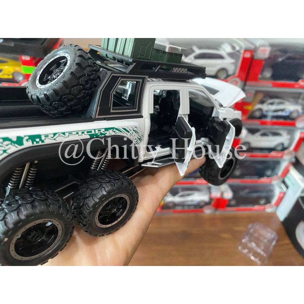 Mô hình xe Ford Raptor F150 địa hình 1:28 Chất Liệu Hợp Kim, Có Đèn Và Âm Thanh