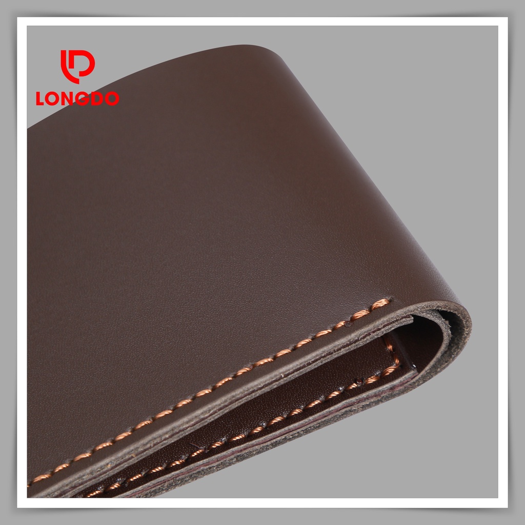 Ví mini nam da bò thật - Bảo hành 5 năm - Hàng chính hãng thương hiệu Longdo Leather - B04