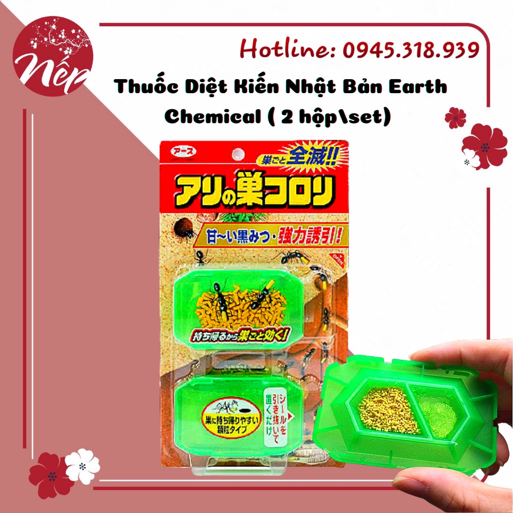 Thuốc Diệt Kiến Nhật Bản Earth Chemical ( 2 hộp/set) - Hàng Nội Địa Nhật, tiêu diệt kiến một cách nhanh chóng, an toàn