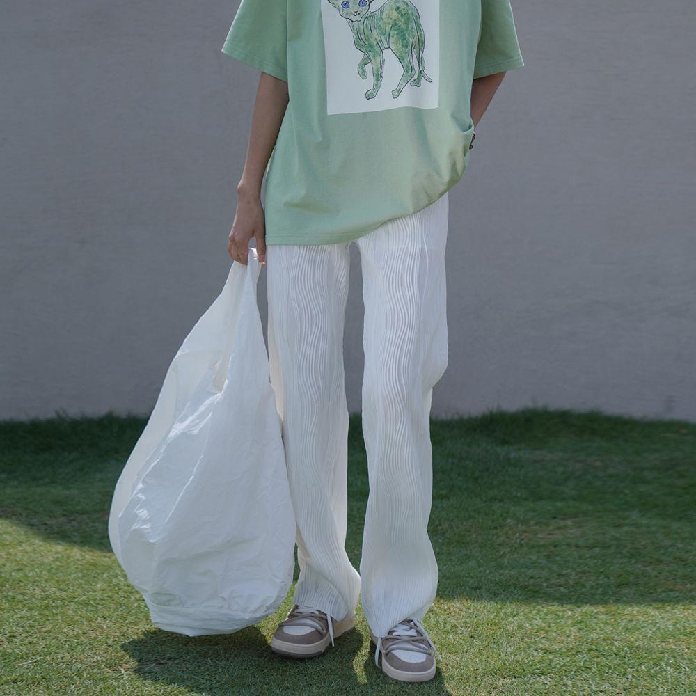 Quần Dài Ống Rộng Lưng Cao Phong Cách Hàn Quốc Thời Trang Xuân Hè Mới Cho Nữ