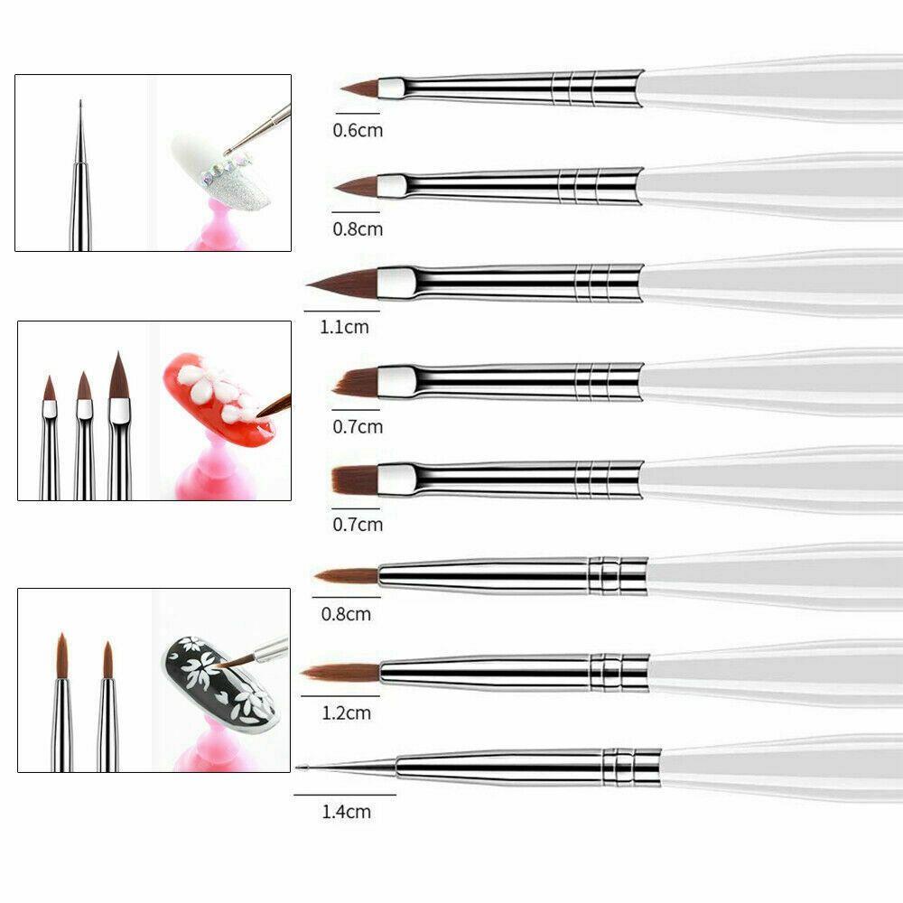 Set 8 Cọ Vẽ Móng Nghệ Thuật DIY Tiện Lợi