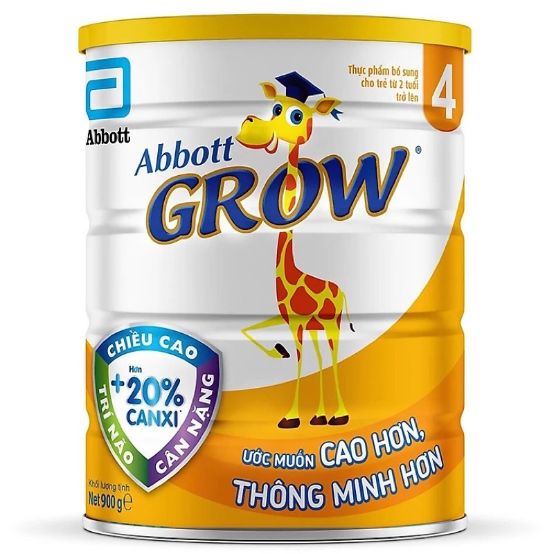 Sữa bột hươu cao cổ Abbott Grow 4 lon 900g Tặng quà (HSD 2026)