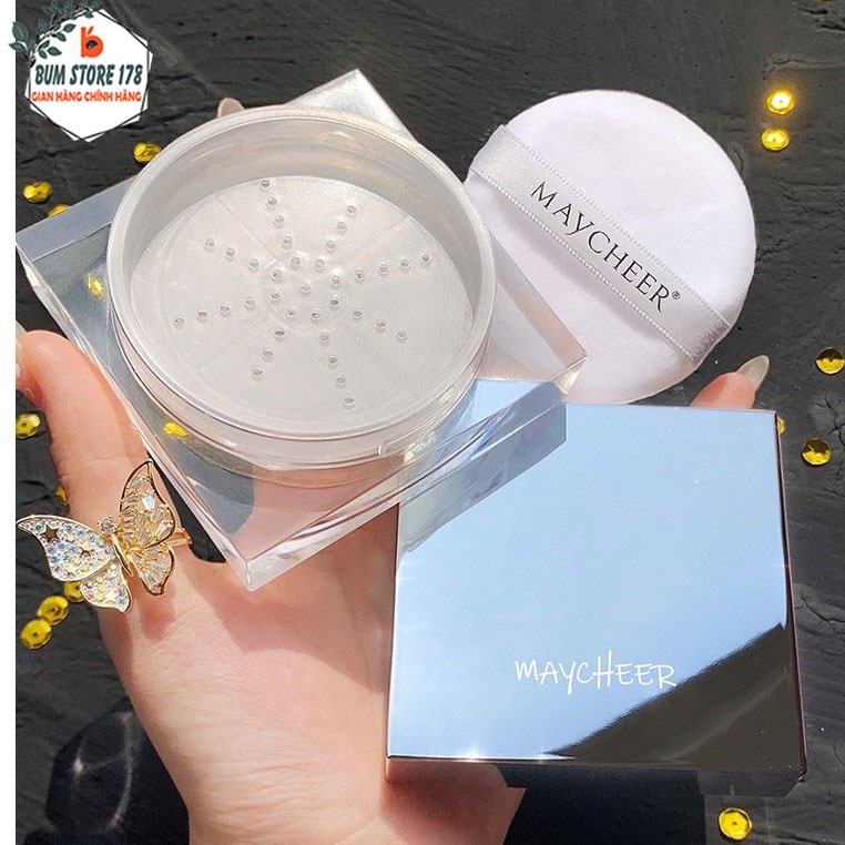 Phấn phủ dạng bột kiềm dầu Maycheer che phủ tốt, Phấn phủ chống nước chuyên dùng trang điểm