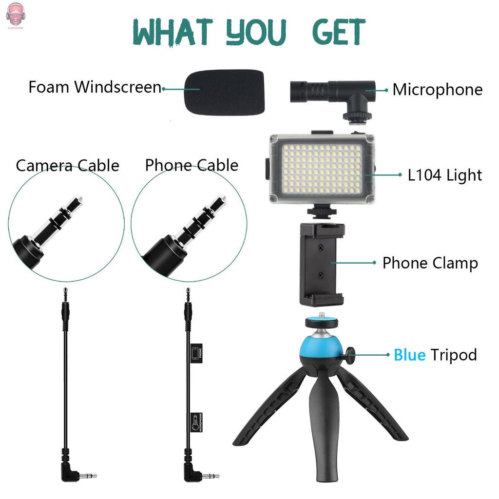 Bộ Dụng Cụ Hỗ Trợ Quay Video Điện Thoại 5500k / 3200k + Giá Đỡ Tiện Dụng