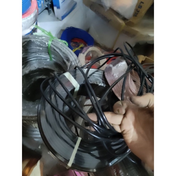 1m Dây điện đen tròn 2 lớp vỏ,dây điện trang trí,dây điện đèn thả